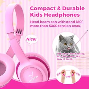 Kids Headphones, Ear Headphones for Kids, Wired Headphones with Safe Volume Limiter 85dB, Adjustable Kids Headphones with Cord 3.5mm Jack Wired for Children/Teens/Boys/Girls/Smartphones/School