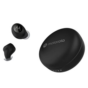 motorola moto buds 250-true wireless bluetooth earbuds with microphone and wireless charging case - ipx5 water resistant, smart touch-control, lightweight comfort-fit, clear sound, deep bass - black