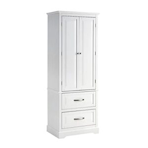 erinnyees freestanding pantry, floor utility storage cabinet with doors and shelves, pantry cabinets cupboard for living room kitchen hallway bathroom, white
