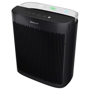 honeywell insight hepa air purifier with air quality indicator and auto mode, allergen reducer for large rooms (360 sq. ft), black, wildfire/smoke, pollen, pet dander & dust air purifier, hpa5200