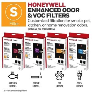 Honeywell InSight HEPA Air Purifier with Air Quality Indicator and Auto Mode, Allergen Reducer for Large Rooms (360 sq. ft), Black, Wildfire/Smoke, Pollen, Pet Dander & Dust Air Purifier, HPA5200