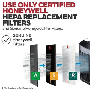 Honeywell InSight HEPA Air Purifier with Air Quality Indicator and Auto Mode, Allergen Reducer for Large Rooms (360 sq. ft), Black, Wildfire/Smoke, Pollen, Pet Dander & Dust Air Purifier, HPA5200