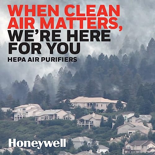 Honeywell InSight HEPA Air Purifier with Air Quality Indicator and Auto Mode, Allergen Reducer for Large Rooms (360 sq. ft), Black, Wildfire/Smoke, Pollen, Pet Dander & Dust Air Purifier, HPA5200