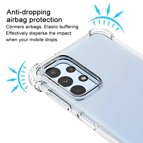 Osophter for Samsung Galaxy A23 5G Case: Clear Transparent Reinforced Corners TPU Shock-Absorption Flexible Cell Cover for Samsung Galaxy A23 5G/4G Phone Case(Clear)