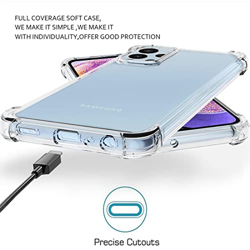 Osophter for Samsung Galaxy A23 5G Case: Clear Transparent Reinforced Corners TPU Shock-Absorption Flexible Cell Cover for Samsung Galaxy A23 5G/4G Phone Case(Clear)