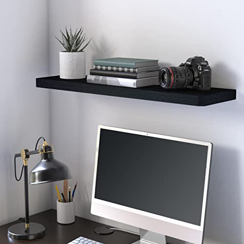 ATHENEE Home Soho Floating Shelf 36" - Wall Mount Display (9.8 x 35.4 x 1.5), Black