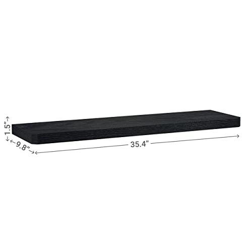 ATHENEE Home Soho Floating Shelf 36" - Wall Mount Display (9.8 x 35.4 x 1.5), Black