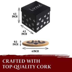 HQ Cork DND Coasters - Set of 12 Class +1 DM Icon Coasters - Great Nerdy Gift for D&D Players, Gamers, DM, Men or Women- Dungeons & Dragons Accessories for Home Decor, Mugs, Drinks, Table Decoration