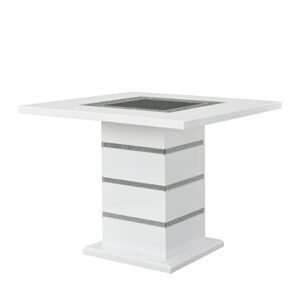 acme furniture square counter height table, white and black