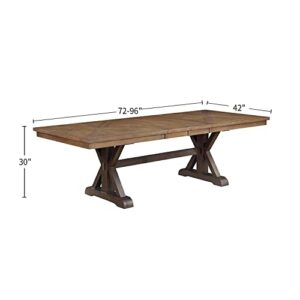 ACME Furniture Rectangular Dining Table, Rustic Brown and Oak