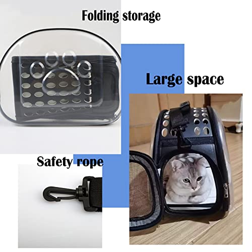 Guinea Pig Carrier, Hamster Carrier Portable Breathable Rabbit Bag for Bunny Hedgehog Marten Small Transparent Animal Carrier (Black)