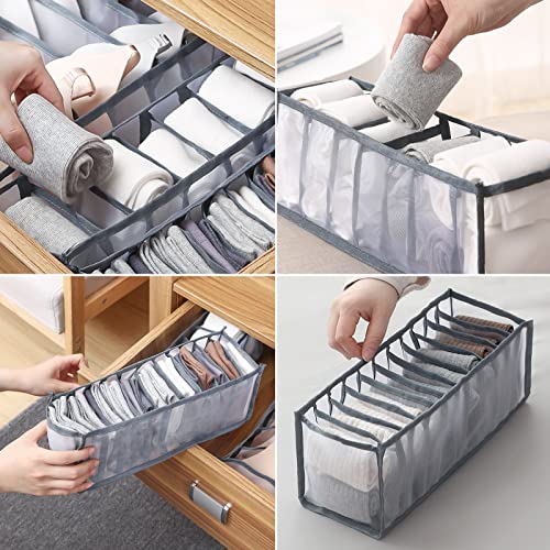 2 Pcs Wardrobe Clothes Organizer LACE INN Upgraded Drawer Wardrobe Closet Dresser Organizers for Clothing, Drawer Storage Organizer for Folding Jeans Bra Socks Underwear