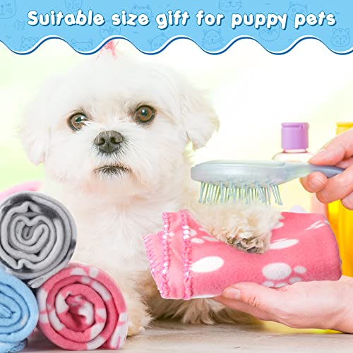 20 Pieces Puppy Blanket Pet Blanket Soft Fleece Dog Blankets Doggie Blanket Warm Felt Throw Blanket Sleep Mat Bed Covers Small Blankets for Puppy Pet Dogs Cat, 20 Styles (23.6 x 27.6 Inch)