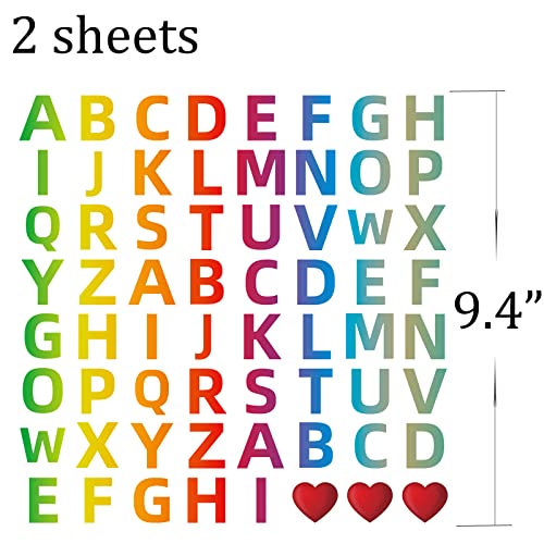 2Sheets Large 1Inch Transfer Print Letter Stickers for Water Bottle Waterproof Alphabet Stickers Letters New Craft Letters Scrapbooking Stickers Scrapbooking Supplies