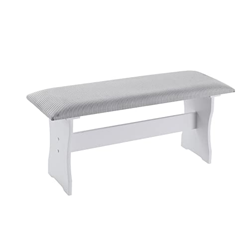 Riverbay Furniture Wood Storage Nook Dining Set in White and Gray