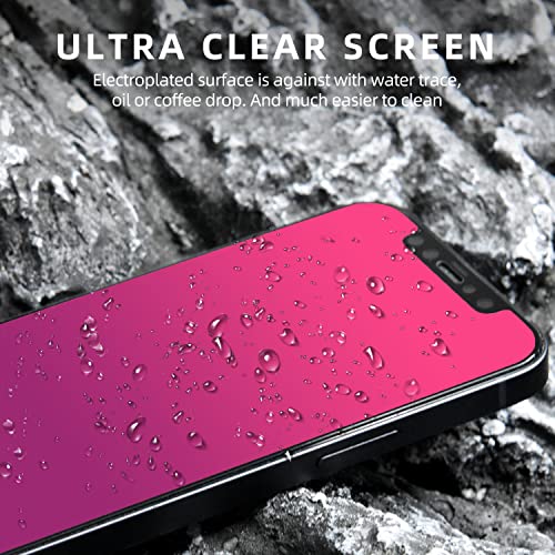 EGKimBa Privacy Screen Protector compatible with iPhone 13 Pro Max/iPhone 14 Plus, 6.7 inch Gradient Colorful Electroplated Anti-Spy Anti-Blue Light Easy Installation Tempered Glass