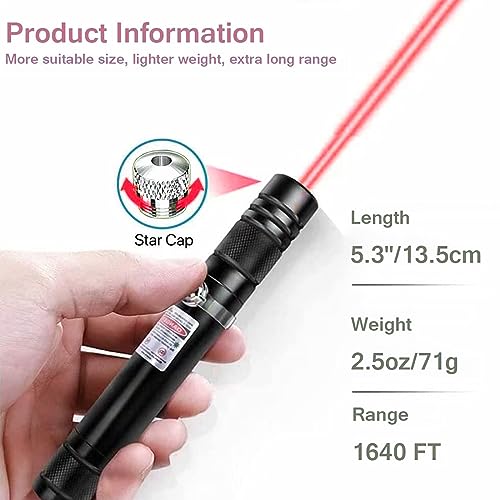 IVVTRYI Red Laser Pointer, Long Distance Laser Cat Toy Rechargeable High Power Laser Pointer for Demonstration Outdoor Cat Toys