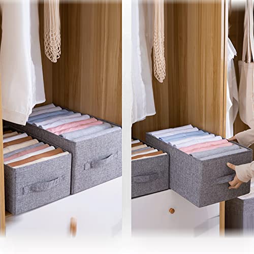 Foldable Storage Bins Rectangle Fabric Storage Basket, Closet Organizer Bins with Handles, Toy Organizer, Baskets for Gifts Empty for Home Office Kids Room Clothes Closet Shelves (Large-18.6L x 11.2W x 8.1H)