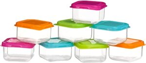 mini plastic containers multi purpose use food storage containers, condiment & sauce containers, baby food storage & lunch box, jewelry beads small crafts items accessories (colored square 6)