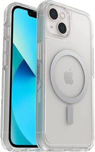 otterbox symmetry case with magsafe for iphone 13 (not mini/pro/pro max) non-retail packaging - clear - antimicrobial
