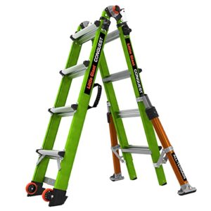 little giant ladder systems conquest 2.0 all-terrain, m17, 17ft, multi-position ladder with adjustable outriggers, fiberglass, type 1a, 300 lbs weight rating, (17107-001)