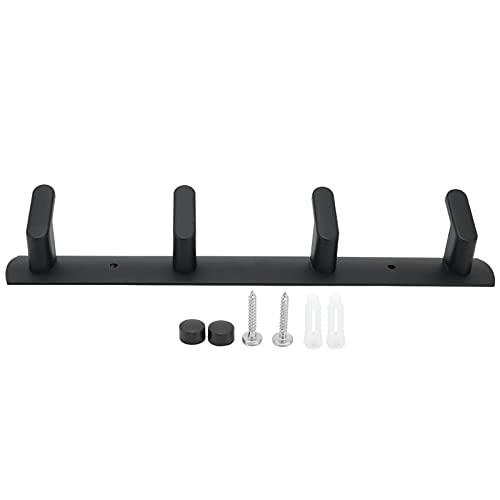 EBTOOLS 4 Hooks Wall Mounted Aluminum Row Hooks Coat Rack, Coat Hooks for Bedroom, Bathroom, Closet, Kitchen, Pantry and Garage(4 Hooks)