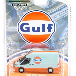 2019 Transit LWB High Roof Van Gulf Oil Light Blue and Orange Hobby Exclusive 1/64 Diecast Model Car by Greenlight 30260