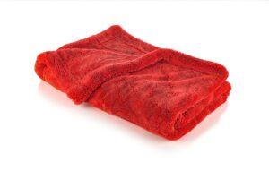 the rag company - the 1500 - heavy duty microfiber drying towel; perfect for trucks, commercial vehicles, rvs, boats, and more; premium 70/30 blend twist loop design, 1500gsm, 30in x 30in, red
