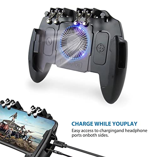 NGHTMRE Mobile Game Controller Cooling Fan Phone Holder Finger Sleeves One Step Ahead for Fortnite PUBG Knives Out Cross Fire,Call of Duty,Rules of Survival