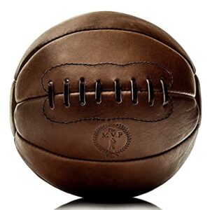 Modest Vintage Player Retro Heritage Brown Leather Medicine Ball (12 LB)