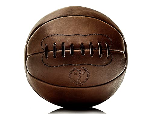 Modest Vintage Player Retro Heritage Brown Leather Medicine Ball (12 LB)