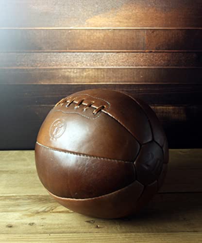 Modest Vintage Player Retro Heritage Brown Leather Medicine Ball (12 LB)