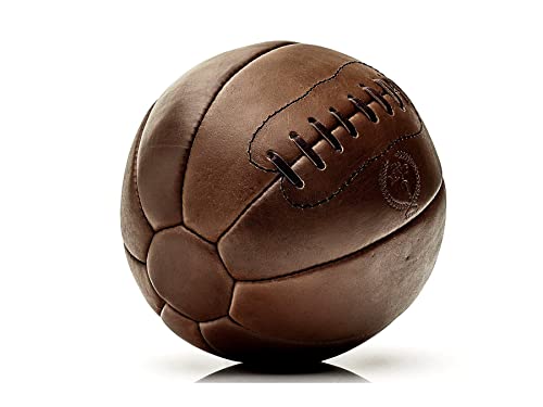 Modest Vintage Player Retro Heritage Brown Leather Medicine Ball (12 LB)