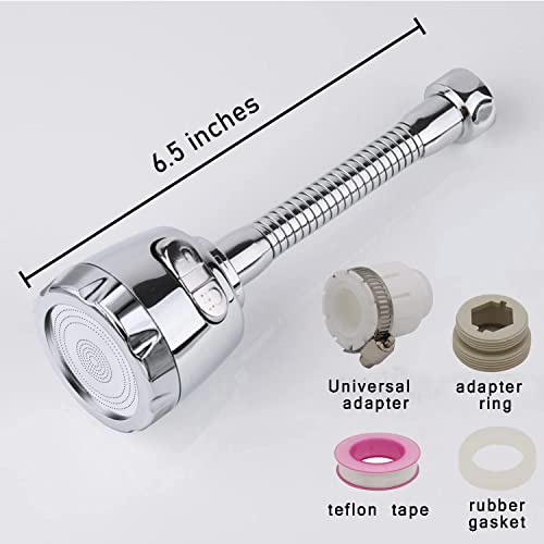 Faucet Extender Jaywayne Kitchen Faucet Sprayer Attachment Movable 360° Rotatable Anti -Splash Water Saving Tap Faucet Extender with Universal Adapter Set Kitchen Sink Accessories Tools