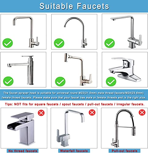 Faucet Extender Jaywayne Kitchen Faucet Sprayer Attachment Movable 360° Rotatable Anti -Splash Water Saving Tap Faucet Extender with Universal Adapter Set Kitchen Sink Accessories Tools