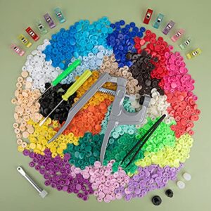 375PCS – Plastic Snap on Buttons, Snaps Button Kit, Snaps Fasteners and Tool Set, Snap Pliers for Clothing, Crafts, Fabric, Sewing and Crafting Supplies of 24 Colors