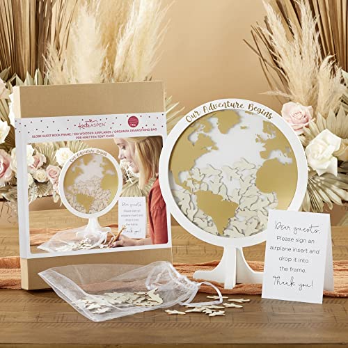 Kate Aspen, Wedding Decoration/Shelf Decor, Globe Guestbook Alternative w/Airplanes