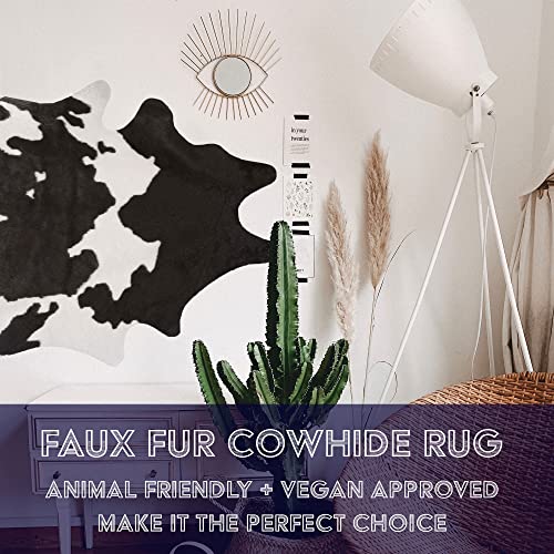 senexe Faux Cowhide Rug 6x5ft - Cow Hide Rug - Synthetic Cow Hides and Skins Rug - Faux Cow Rugs for Living Room - Cowhide Rugs for Living Room & Home w/ Ultra Soft Backing