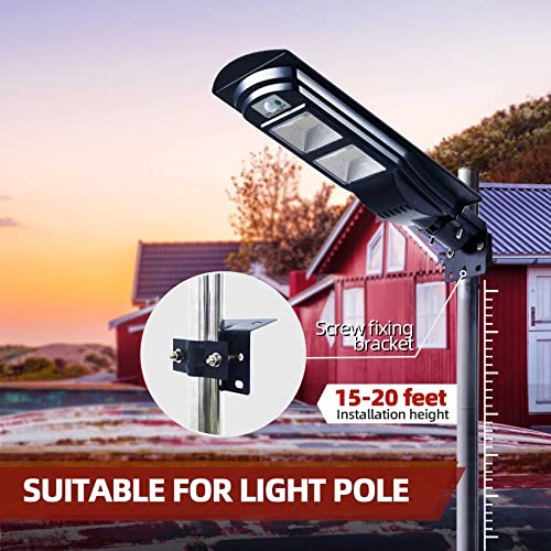 Jsieem 4000LM Solar Street Light Dusk to Dawn Outdoor Lighting Solar Flag Pole Light with Motion Sensor and Remote Control