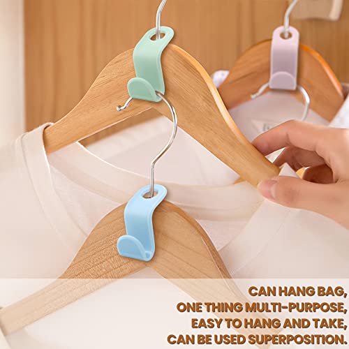 Vmiapxo 200 PCS Colorful Clothes Hanger Connector Hooks, Space-Saving Hanger Extender Clips, Plastic Cascading Clothes Hooks, Heavy Duty Outfit Hangers for Christmas Home Bedroom Decorations