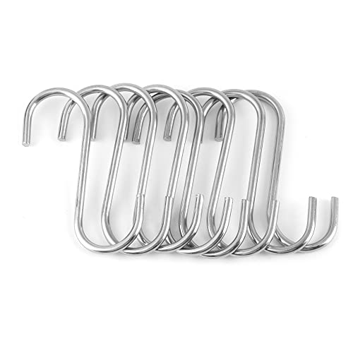 10pcs Stainless Steel S Shaped Clasps Hooks Kitchen Household Hanger Storage Holders Organizer Hooks & Rails Home Tools