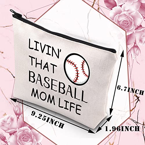 BDPWSS Baseball Mom Makeup Bag Softball Mom Gifts For Women Baseball Player Gift Living That Baseball Mom Life Baseball Lover Gift (Mom life baseball)