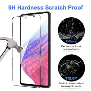 TQLGY 3 Pack Screen Protector for Samsung Galaxy A53 5G with 3 Pack Camera Lens Protector, Tempered Glass Film, 9H Hardness - HD - Bubble Free - Anti-Scratch - Easy Installation