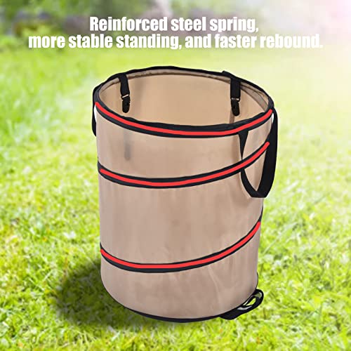 YOUTHINK Collapsible Trash Can, 37.8L 10 Gallon Oxford Cloth Recycling Large Leaf Garbage Bag Trashcan with Handles for Garden Home Camping