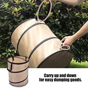 YOUTHINK Collapsible Trash Can, 37.8L 10 Gallon Oxford Cloth Recycling Large Leaf Garbage Bag Trashcan with Handles for Garden Home Camping