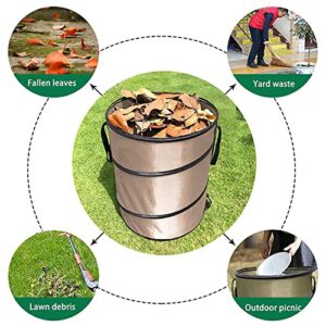 YOUTHINK Collapsible Trash Can, 37.8L 10 Gallon Oxford Cloth Recycling Large Leaf Garbage Bag Trashcan with Handles for Garden Home Camping