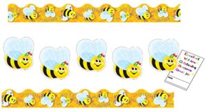 bee bulletin board set - bumble bee bulletin board border, honey bee cutouts for classroom, mini reward card |for back to school bees hive theme wall decorations, gender reveal, birthday party decor