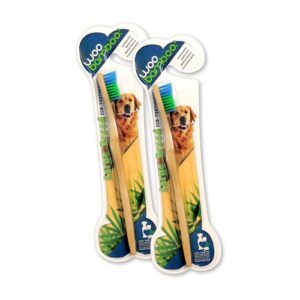 woobamboo! eco-friendly large breed bamboo toothbrush 2 pack