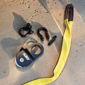 ABN Offroad Recovery Kit - 8ft Tow Strap with Winch Accessories 20,000lbs Snatch Block and 2pk D Ring Shackles