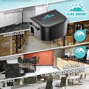 Kat Sense Mouse Bait Station, Rodent Box to Secure Mice Poison, Mouse Traps Outdoor, Tamper Proof Mousetraps No See Kill, New Better Design Opens Easily with Key & Entices Mice to Enter, Set of 4